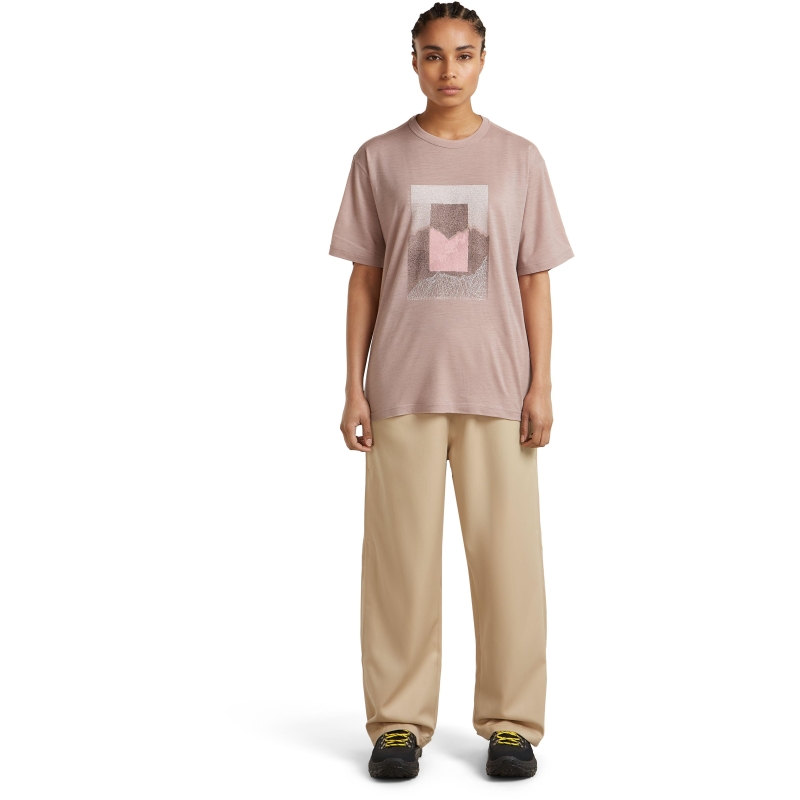 Icebreaker Mer 150 Tech Lite SS Relax T Mtn Shift Women's Pink Quartz t-shirt