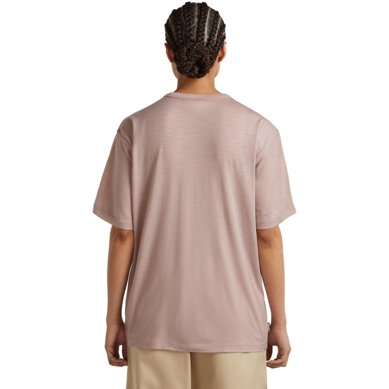 Icebreaker Mer 150 Tech Lite SS Relax T Mtn Shift Women's Pink Quartz t-shirt