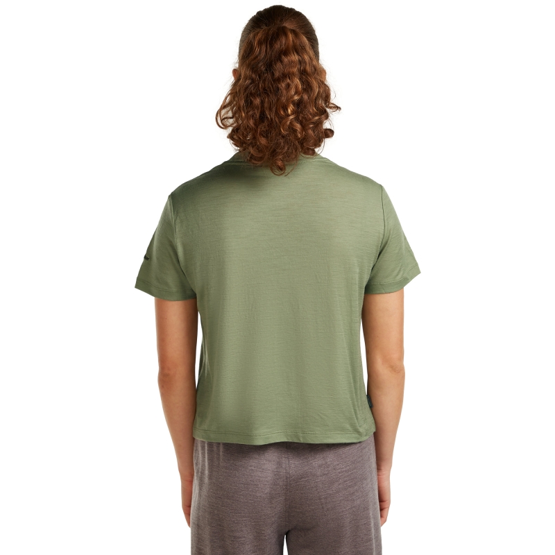 Icebreaker Mer 150 Tech Lite SS Crop T Seed Stor Women's Lichen