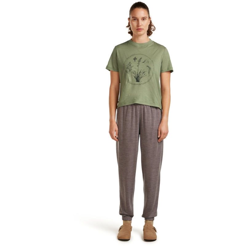 Icebreaker Mer 150 Tech Lite SS Crop T Seed Stor Women's Lichen