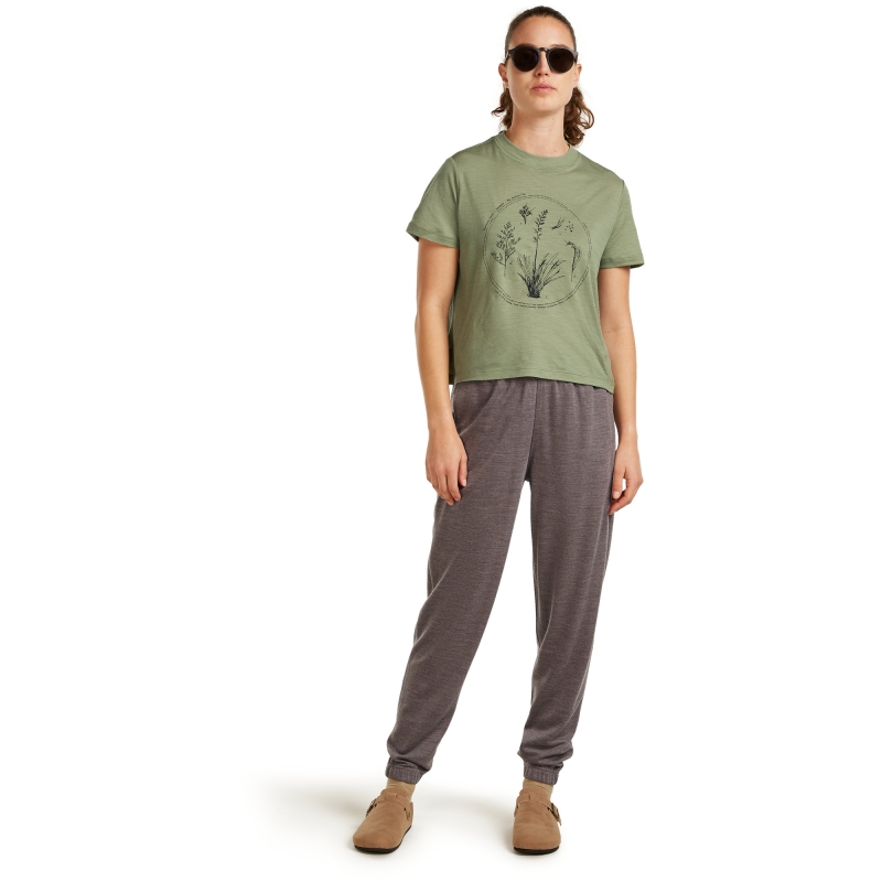 Icebreaker Mer 150 Tech Lite SS Crop T Seed Stor Women's Lichen