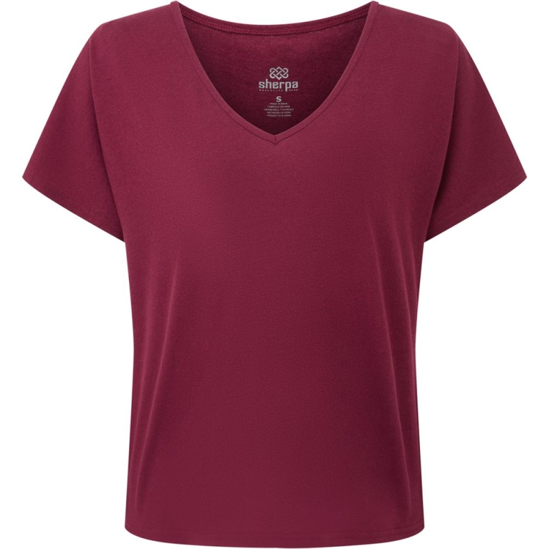 Sherpa Jutna V-Neck Tee Women's Wine