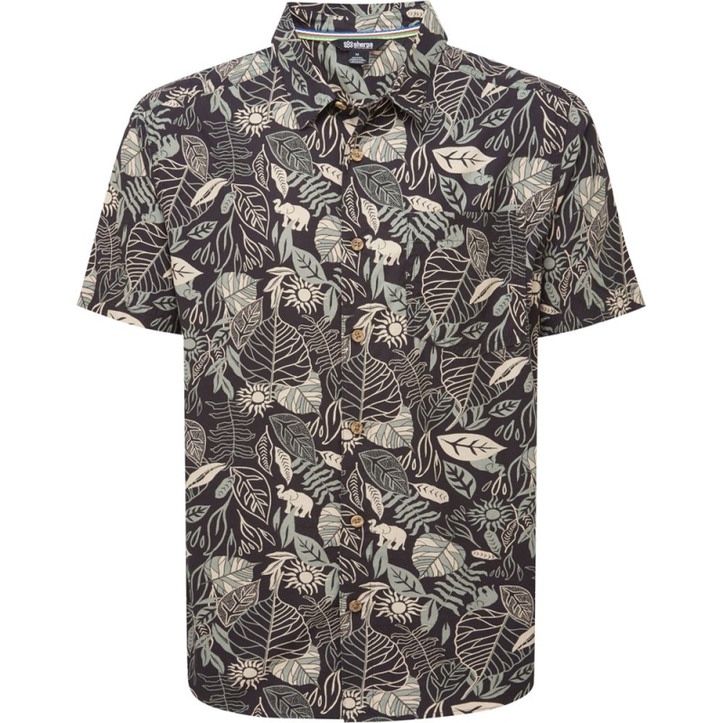 Sherpa Balun SS Shirt Black Tropical