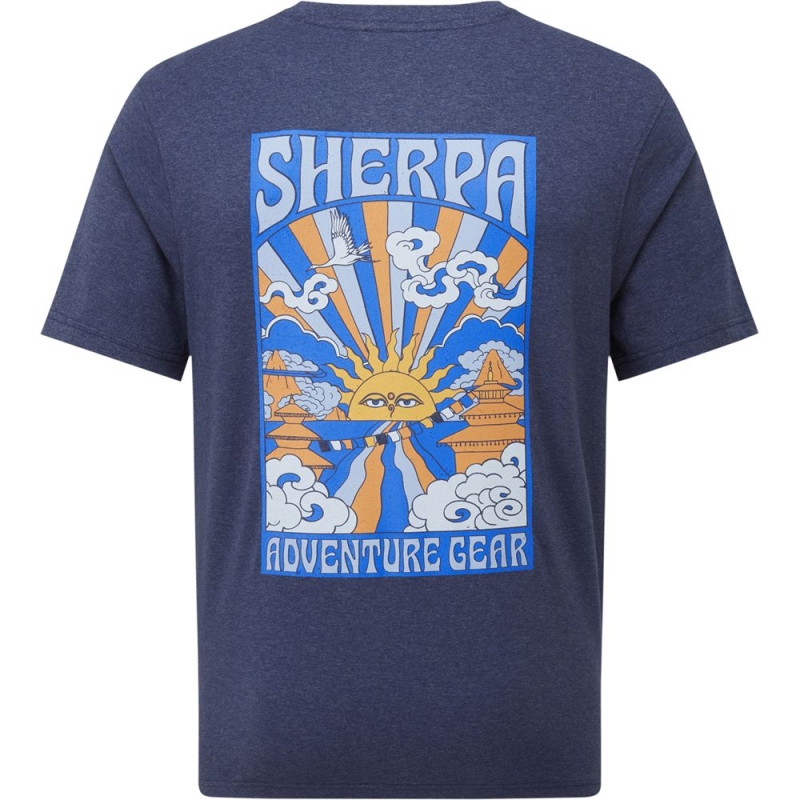 Sherpa Jutnu Psychedelic Tee Rathee Blue