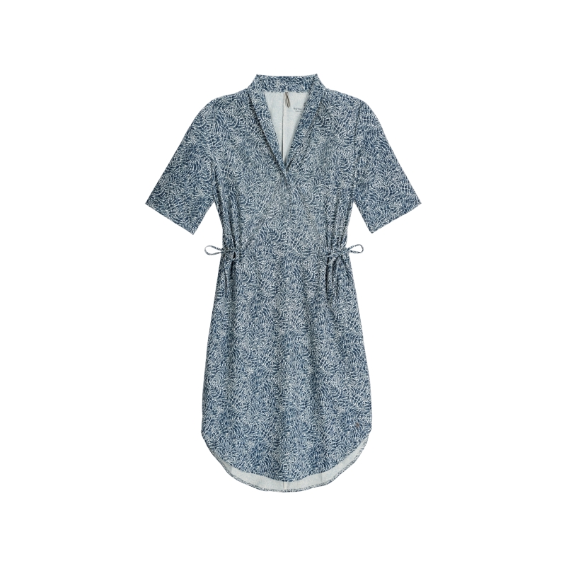 Royal Robbins Spotless Traveler Dress S/S Women's Deep Blue Briar Pt