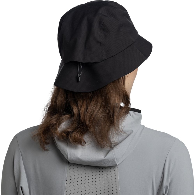 Buff Rain Bucket Hat Solid Black