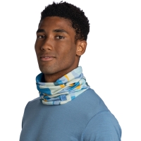Buff Surfrider Merino Lightweight Digital Prints Luvi Glory Blue sjaal en col