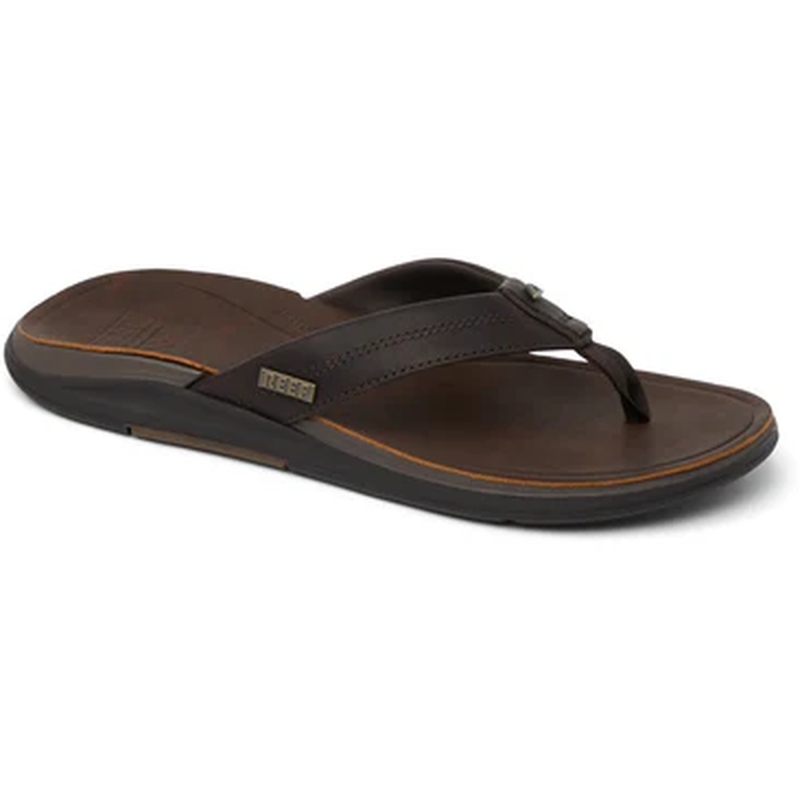 Reef Leather Offshore Dark Brown heren slipper