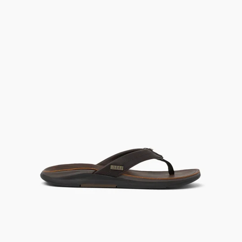Reef Leather Offshore Dark Brown heren slipper