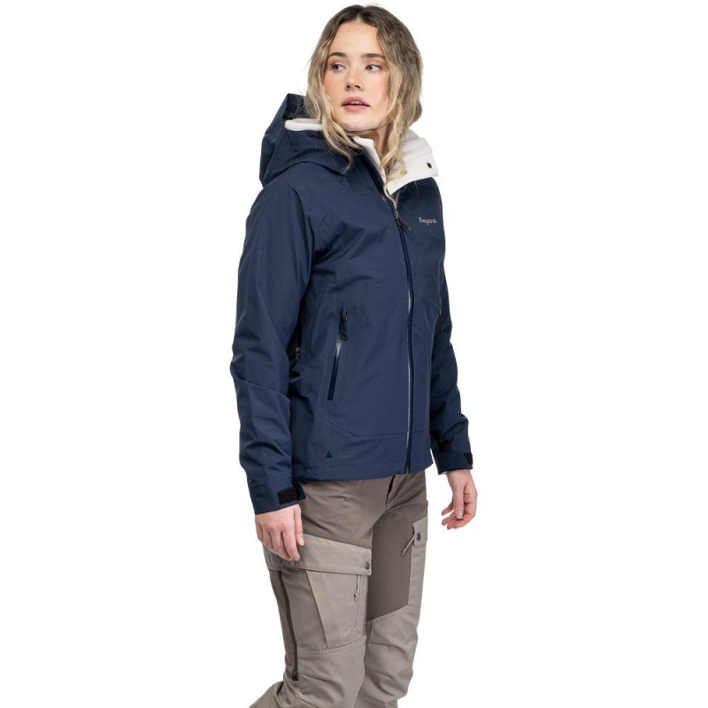 Bergans Essentials 3L Shell Jacket Women Navy Blue regenjas