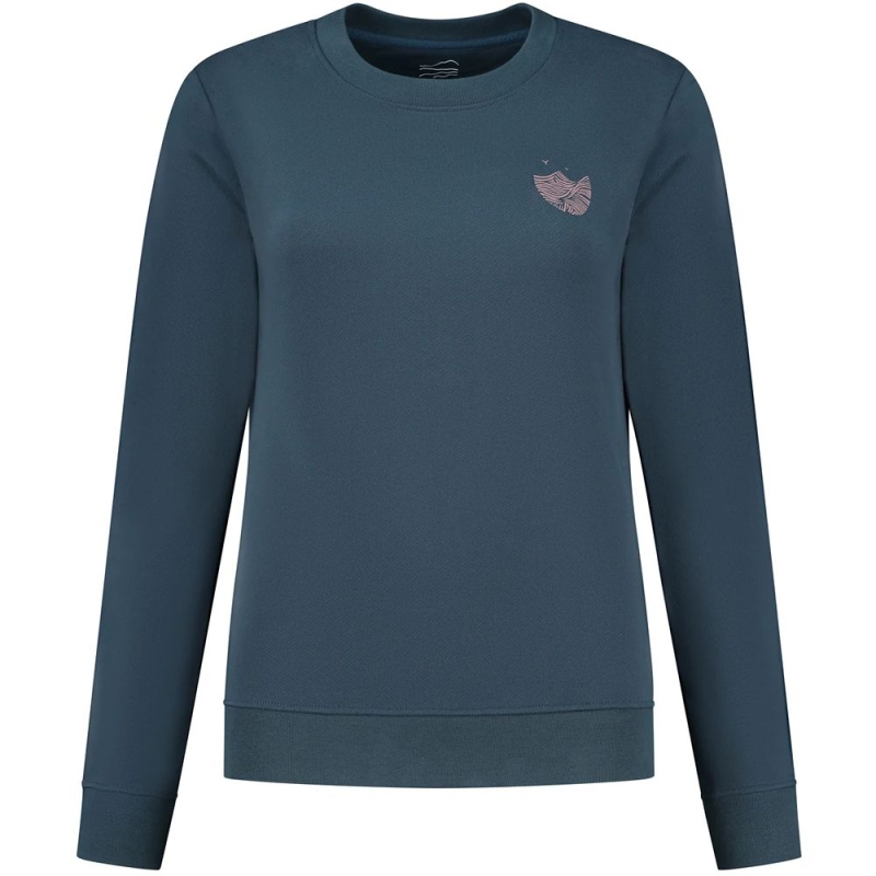 Blue Loop Originals Blue Fleece Seascape Sweater Women's Dress Blue