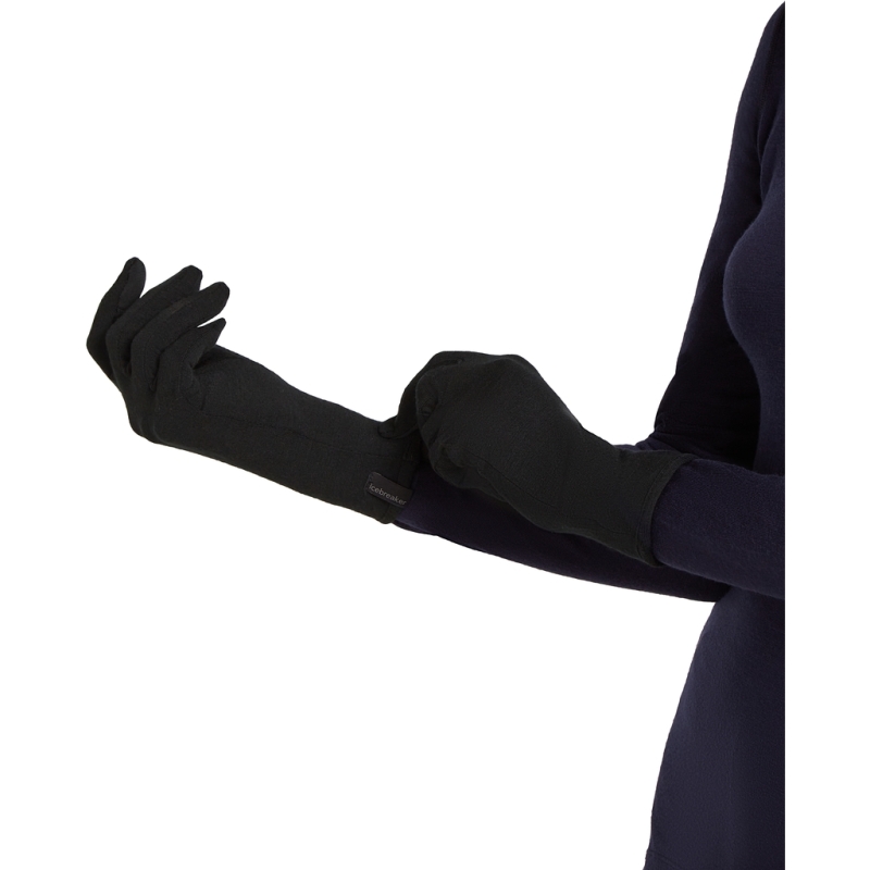 Icebreaker 260 Tech Glove Liners Black handschoen