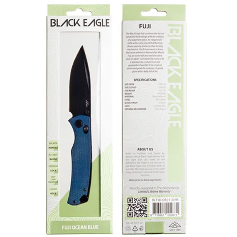Black Eagle Fuji Folding Knife Ocean Blue