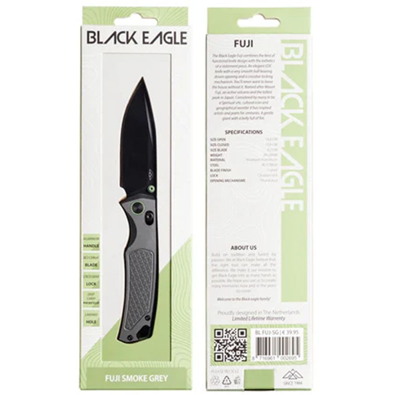 Black Eagle Fuji Folding Knife Smoke Grey