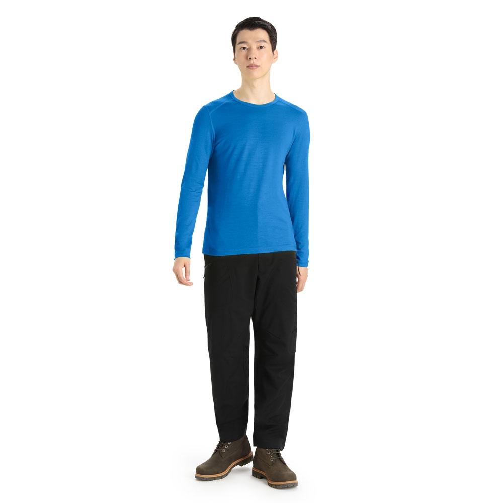 Icebreaker 200 Oasis Long Sleeve Crewe  Lazurite IB104365-5801 onderkleding/thermokleding online bestellen bij Kathmandu Outdoor & Travel