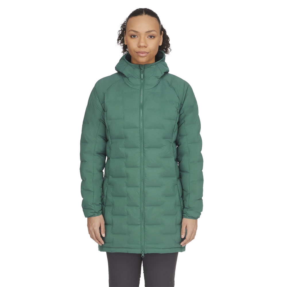 Rab Cubit Stretch Down Parka Women's  Green Slate QDB-41-GNS jassen online bestellen bij Kathmandu Outdoor & Travel