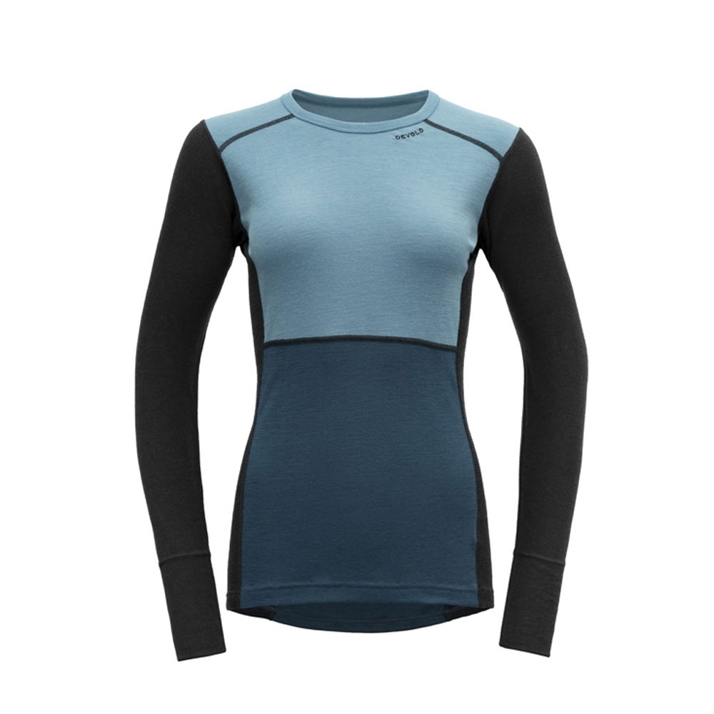 Devold Lauparen Merino 190 Shirt Women's Moon/Ink/Flood GO 245 226 A-313A onderkleding/thermokleding online bestellen bij Kathmandu Outdoor & Travel