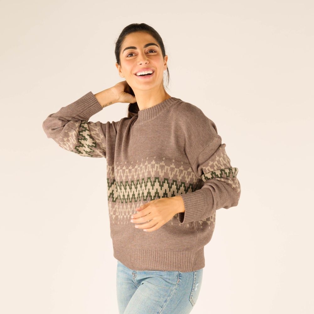 Sherpa Adventure Gear Devaki Eco Crew Women's SAND SW25047-125 fleeces en truien online bestellen bij Kathmandu Outdoor & Travel