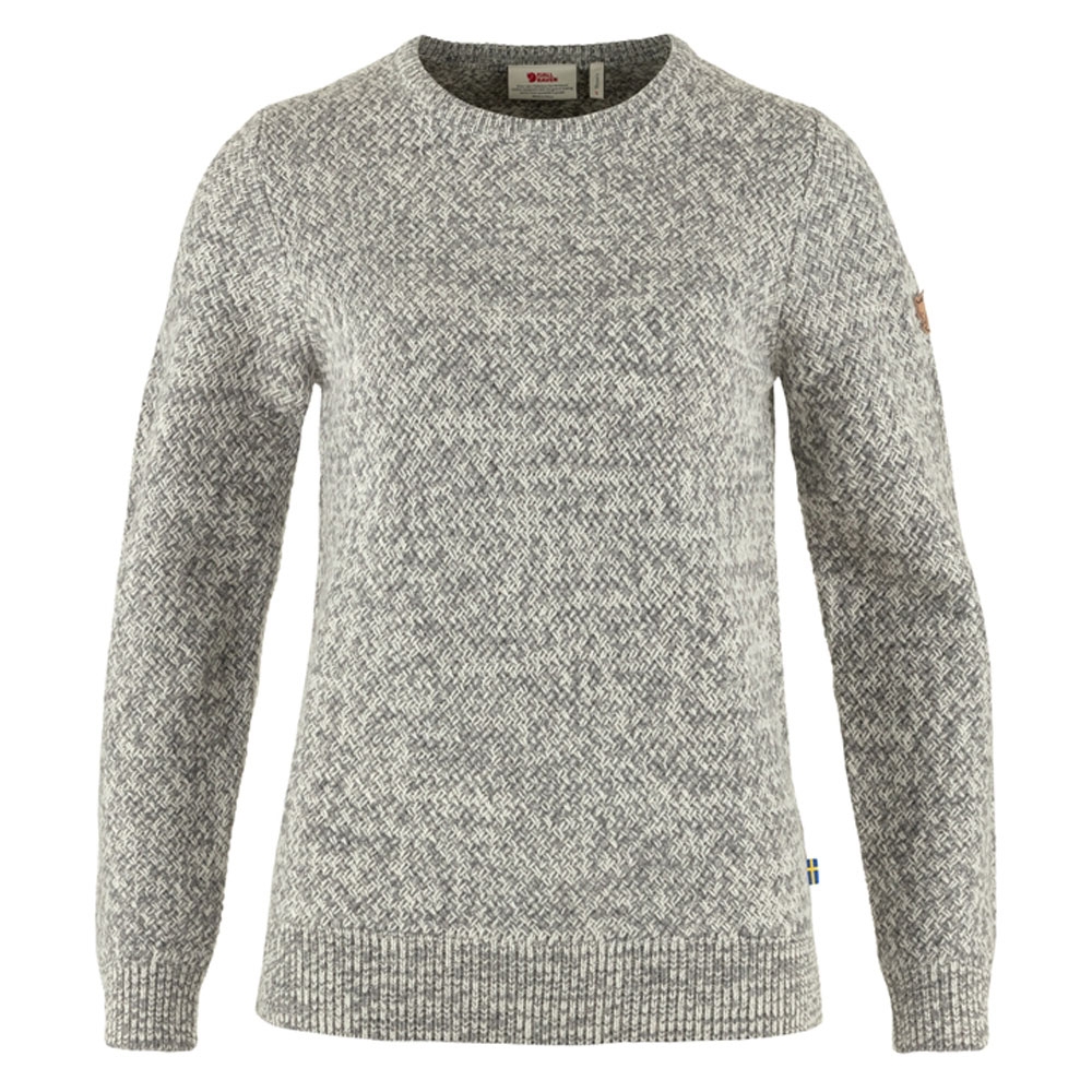 Fjällräven Övik Structure Sweater Women's Egg Shell-Grey 89775-111-020 fleeces en truien online bestellen bij Kathmandu Outdoor & Travel