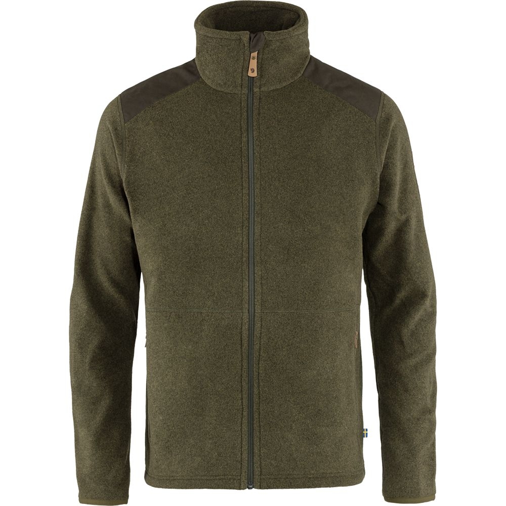 Fjällräven Sten Fleece Dark Olive 81765-633 fleeces en truien online bestellen bij Kathmandu Outdoor & Travel