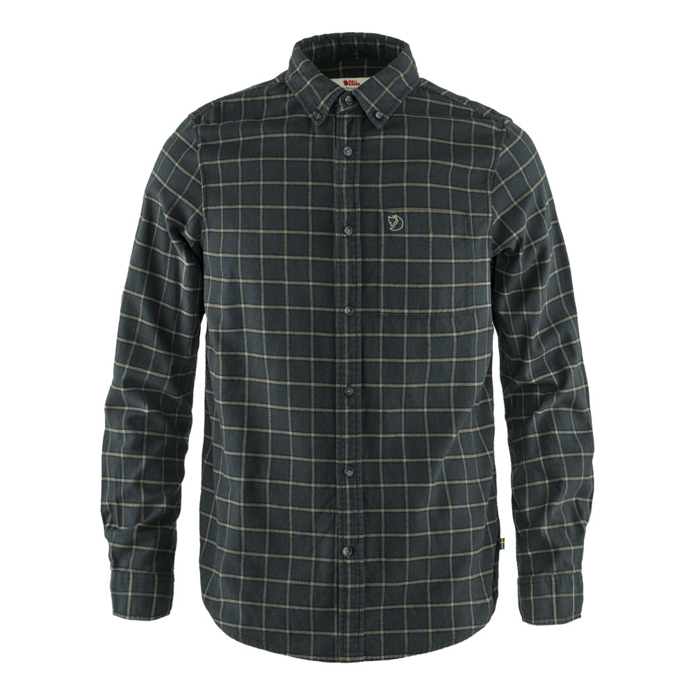 Fjällräven Övik Flannel Shirt Dark Grey 82979-030 shirts en tops online bestellen bij Kathmandu Outdoor & Travel