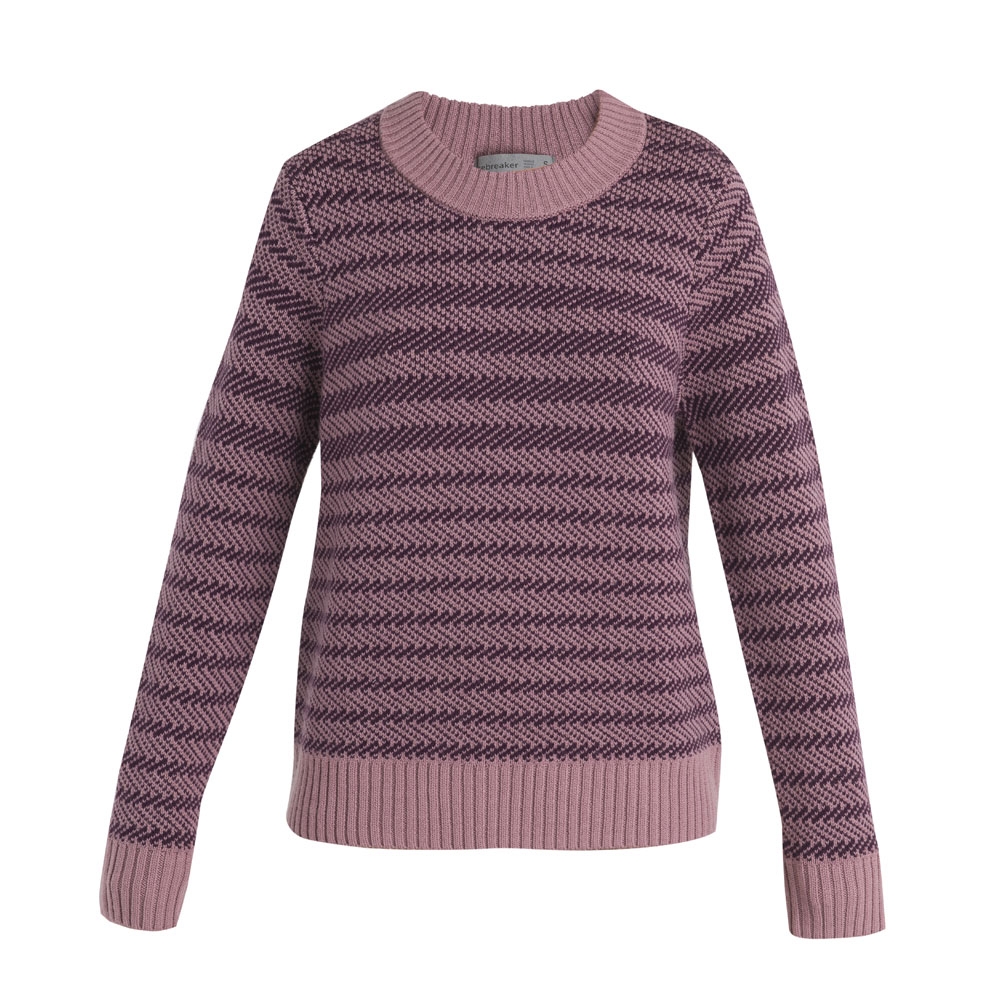 Icebreaker Waypoint Crewe Sweater Women's Crystal/Nightshade 104316-A601 fleeces en truien online bestellen bij Kathmandu Outdoor & Travel