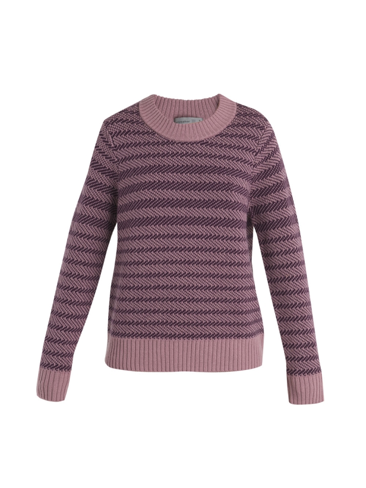 Icebreaker Waypoint Crewe Sweater Women's Crystal/Nightshade 104316-A601 fleeces en truien online bestellen bij Kathmandu Outdoor & Travel