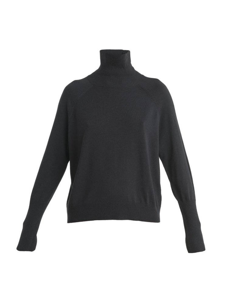 Icebreaker MerinoFine Luxe High Neck Sweater Women's Black 0A56TS-0011 shirts en tops online bestellen bij Kathmandu Outdoor & Travel