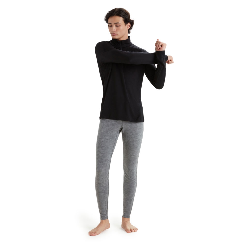 Icebreaker 200 Oasis Long Sleeve Half Zip Black 104367-0011 onderkleding/thermokleding online bestellen bij Kathmandu Outdoor & Travel