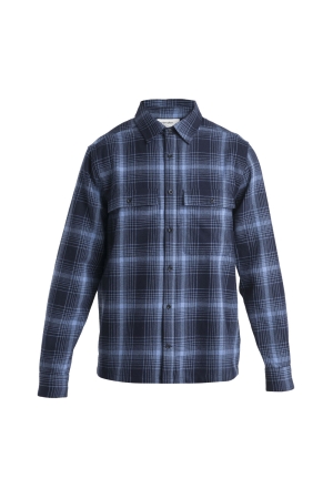 Icebreaker Dawnder LS Flannel Shirt Plaid Midnight Navy/Kyanite 0A59HC-8901 shirts en tops online bestellen bij Kathmandu Outdoor & Travel