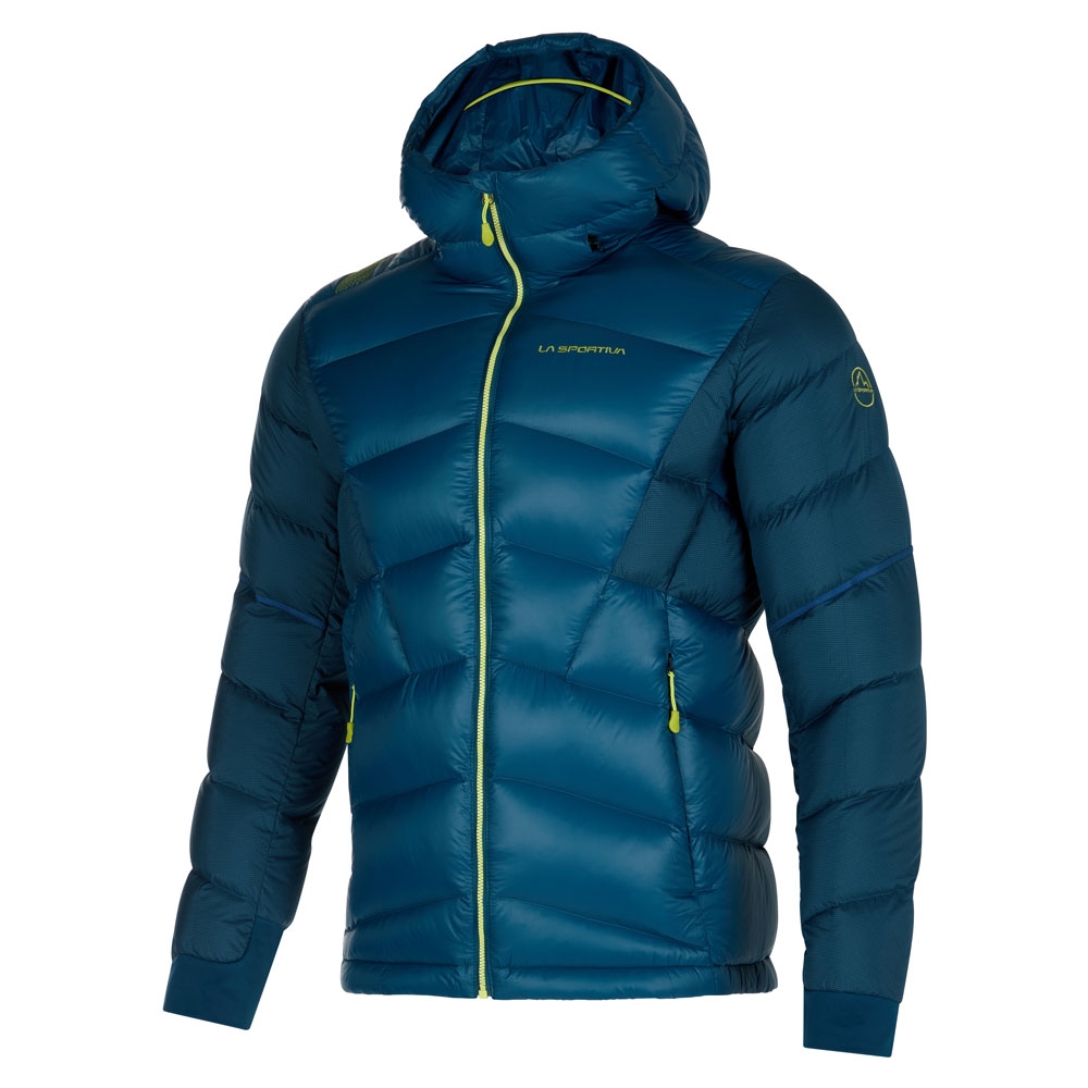 La Sportiva Supercouloir 1000 Down Jacket Storm Blue/ Lime Punch S04-639729 jassen online bestellen bij Kathmandu Outdoor & Travel