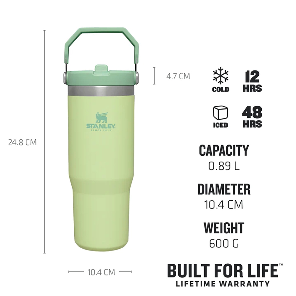 Stanley The IceFlow Flip Straw Tumbler 0,89L Citron 10-09993-197 drinkflessen en thermosflessen online bestellen bij Kathmandu Outdoor & Travel