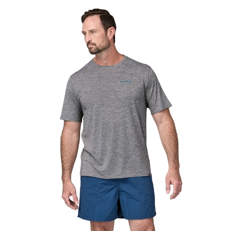 Patagonia  Cap Cool Daily Graphic Shirt - Waters Boardshort Logo Abalone Blue: 
