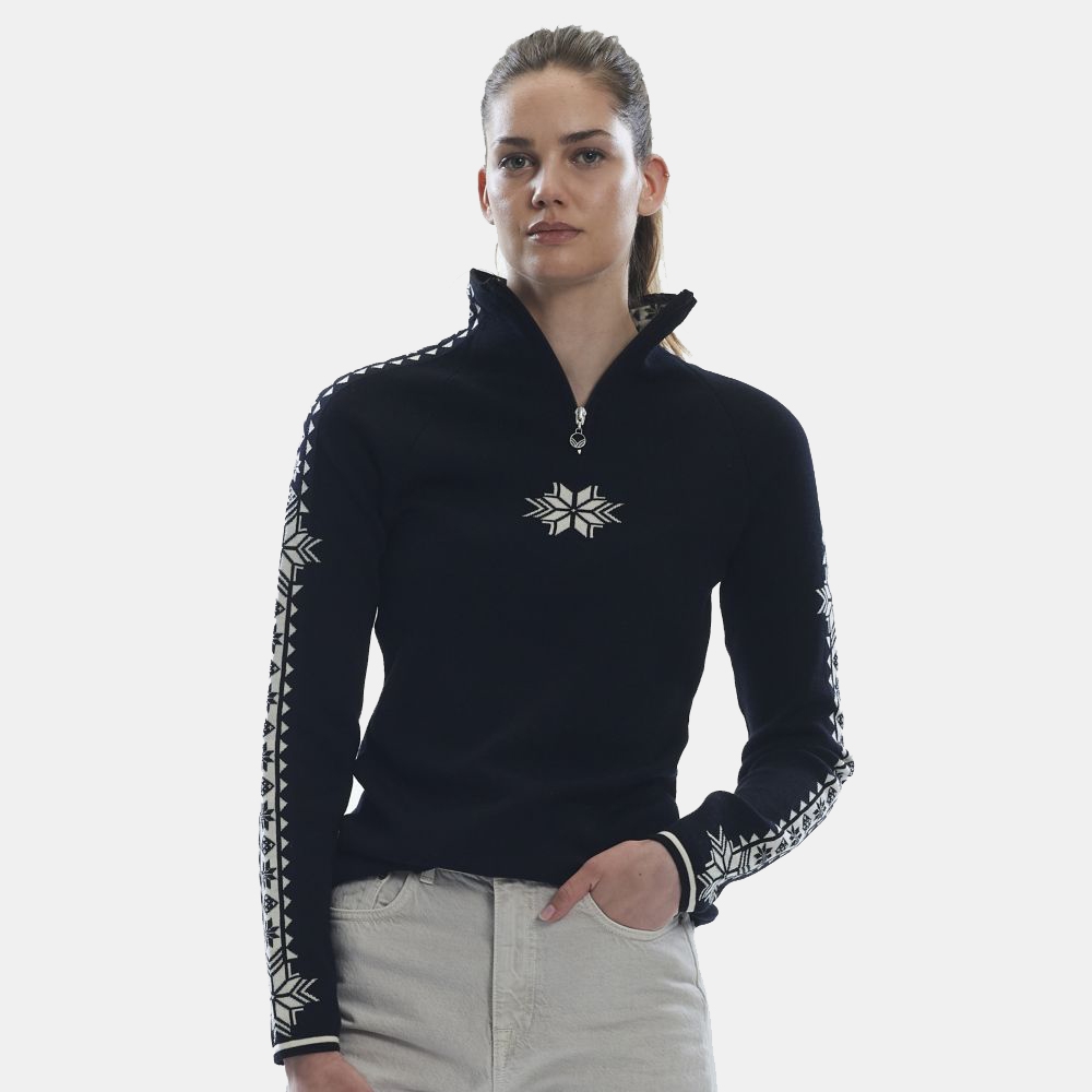 Dale Geilo Sweater Women's Black Offwhite 82311-F fleeces en truien online bestellen bij Kathmandu Outdoor & Travel