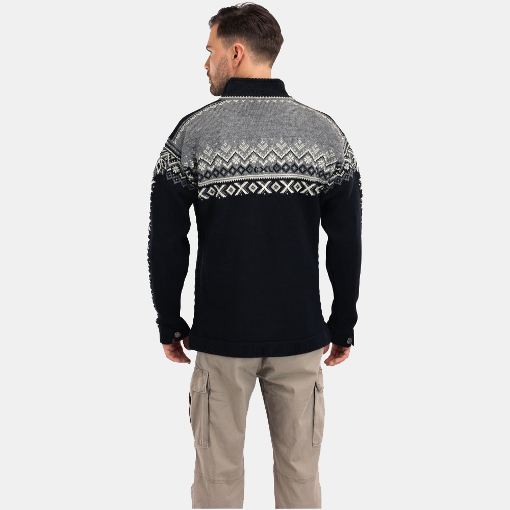 Dale 140th Anniversary Masc Sweater Black Smoke Offwhite 93951-F fleeces en truien online bestellen bij Kathmandu Outdoor & Travel