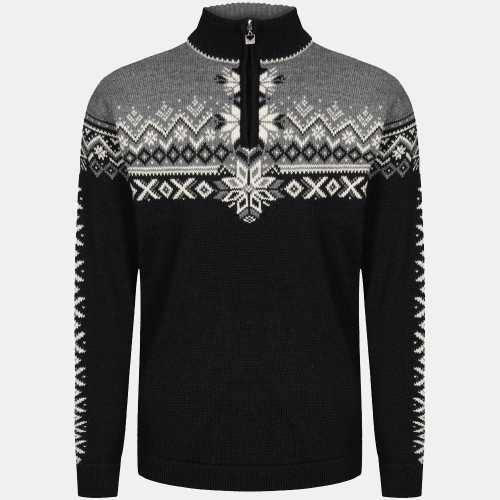 Dale 140th Anniversary Masc Sweater Black Smoke Offwhite 93951-F fleeces en truien online bestellen bij Kathmandu Outdoor & Travel