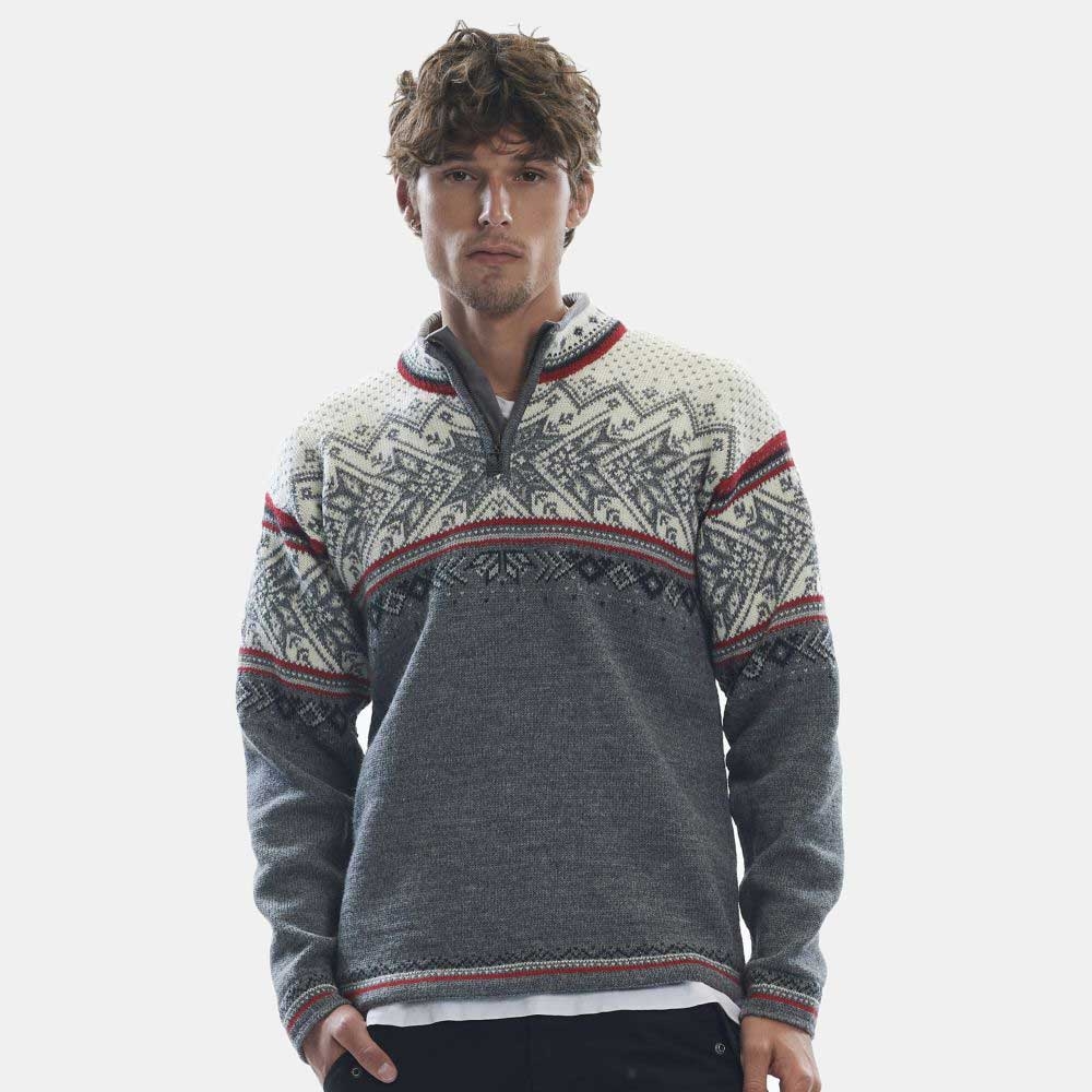 Dale Vail Masc Sweater Smoke Raspberry Offwhite 90331-T fleeces en truien online bestellen bij Kathmandu Outdoor & Travel