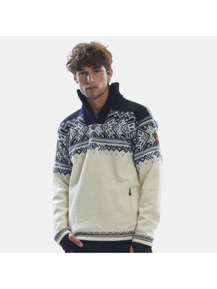Dale Vail Weatherproof Masc Sweater Offwhite Smoke Navy Blue 93981-A fleeces en truien online bestellen bij Kathmandu Outdoor & Travel