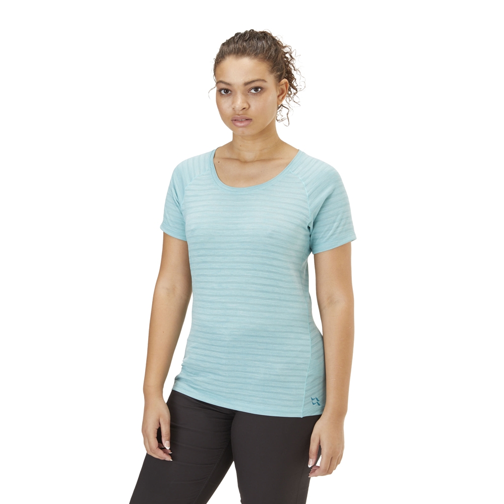 Rab Wisp Tee Women's Meltwater Marl QBL-12-MEL shirts en tops online bestellen bij Kathmandu Outdoor & Travel