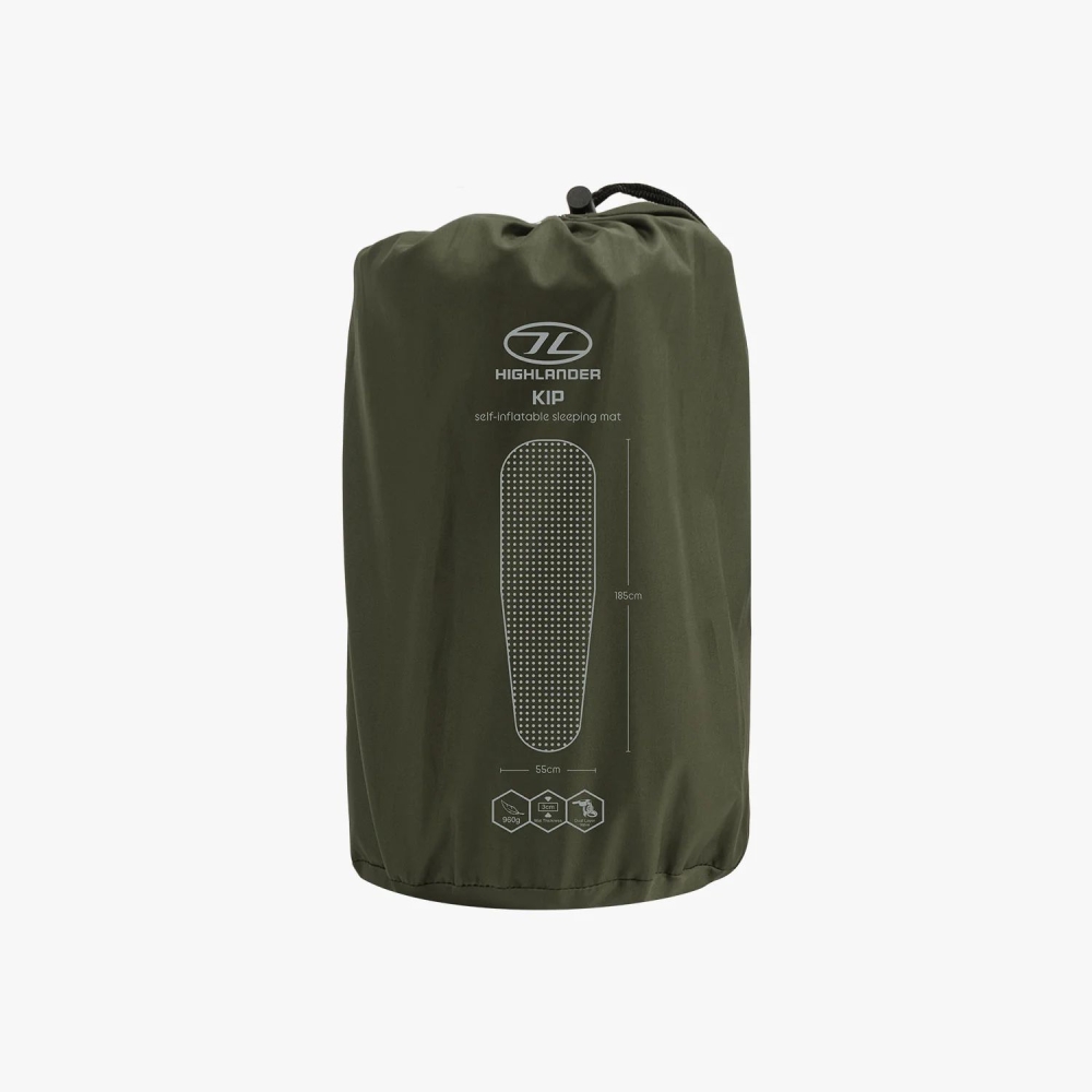 Highlander Kip Mat Self Inflate Mat Olive SM126-OG slaapmatjes online bestellen bij Kathmandu Outdoor & Travel