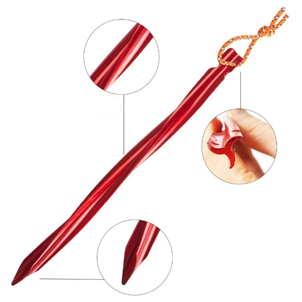 Basic Nature Y-Stake Spiral 25cm 6 Stuks Rood 056815 tenten online bestellen bij Kathmandu Outdoor & Travel