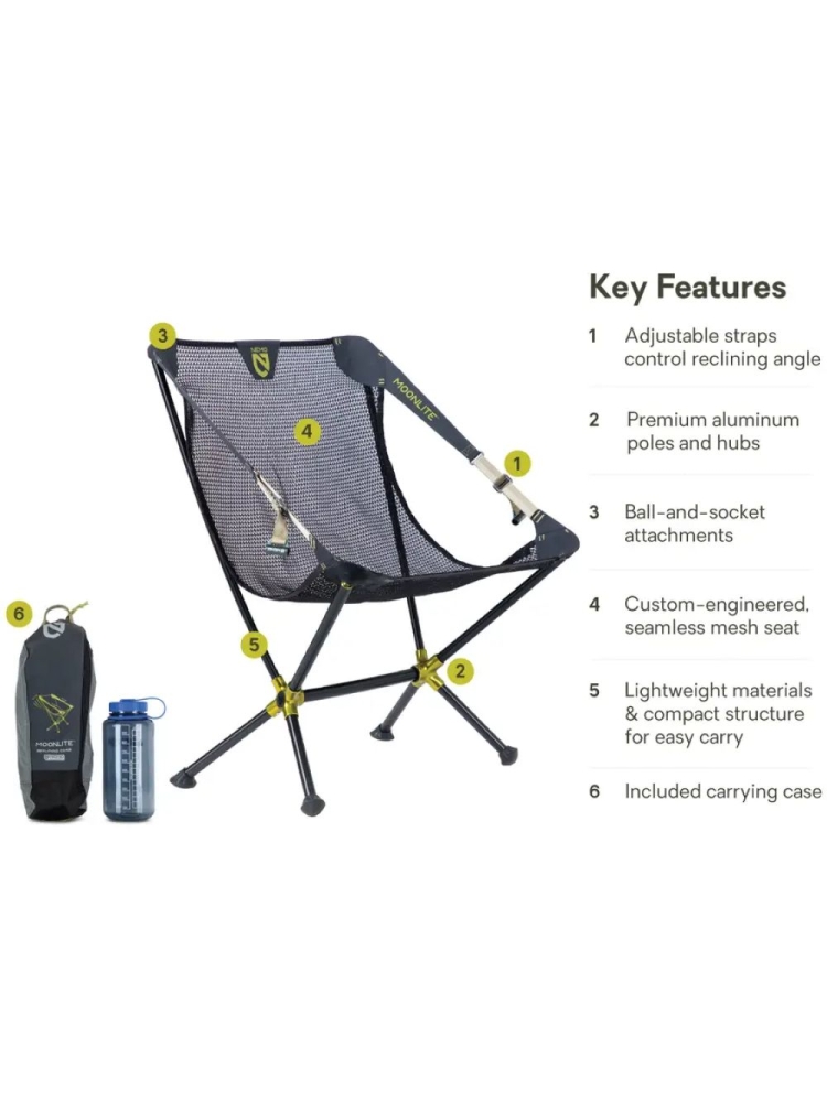 Nemo Moonlite Reclining Camp Chair Black Pearl 8116.66034823 kampeermeubels online bestellen bij Kathmandu Outdoor & Travel