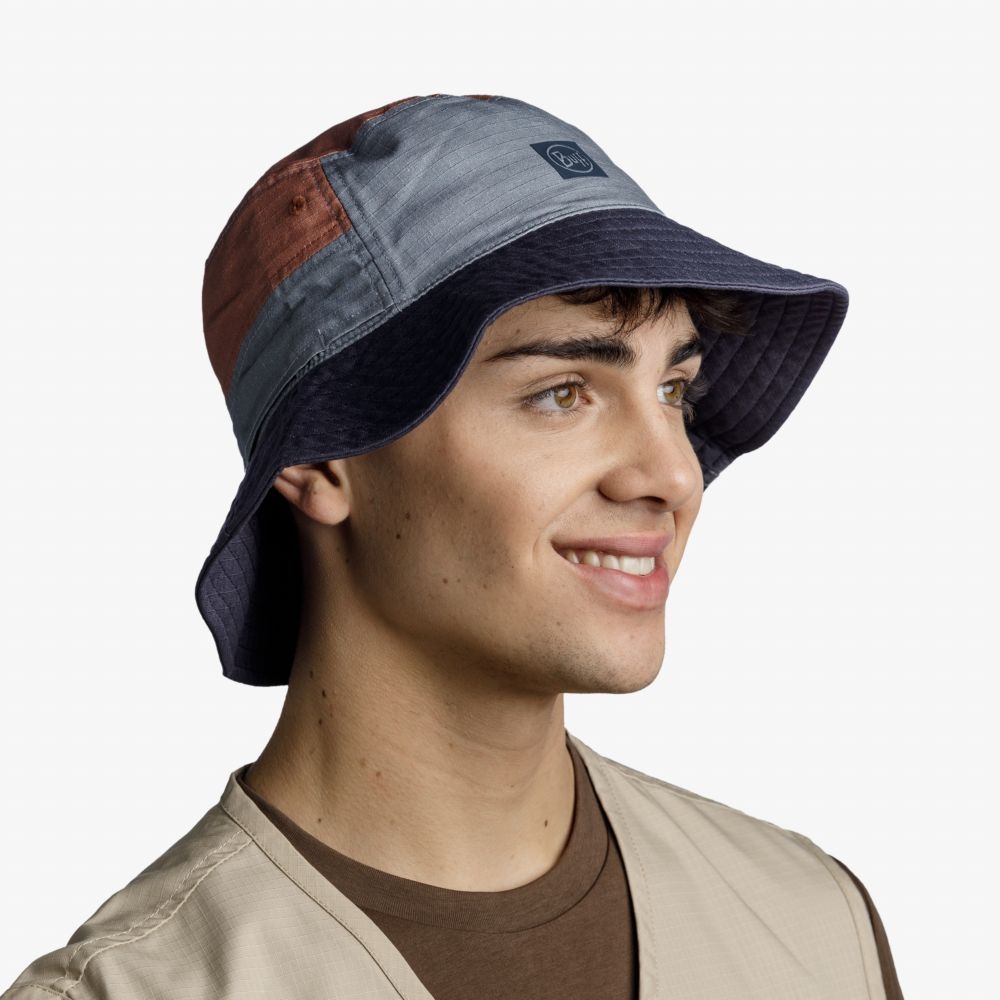 Buff BUFF® Sun Bucket Hat Hak Steel 125445.909.30.00 kleding accessoires online bestellen bij Kathmandu Outdoor & Travel