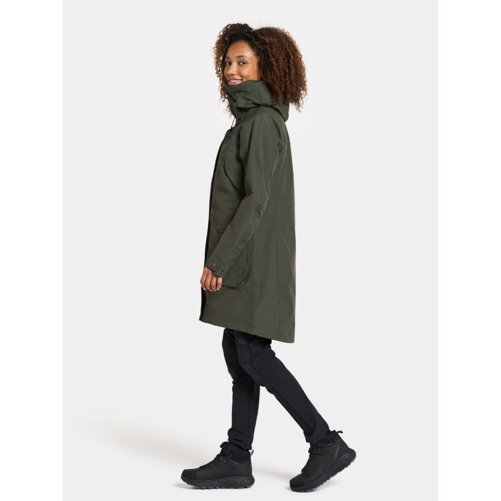 Didriksons Thelma Parka 10 Women's Deep Green 504812-300 jassen online bestellen bij Kathmandu Outdoor & Travel