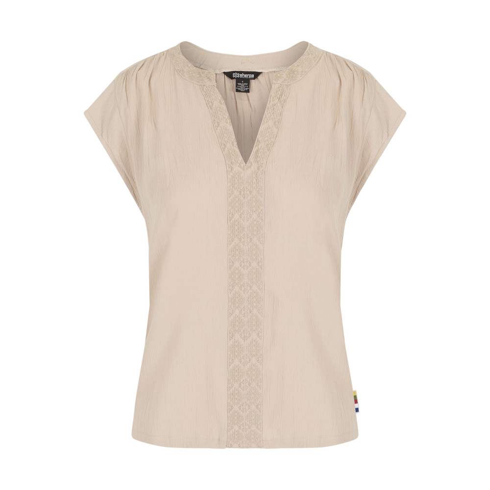 Sherpa Adventure Gear Hara Cap Sleeve Top Women's Goa Sand SW20019-108 shirts en tops online bestellen bij Kathmandu Outdoor & Travel