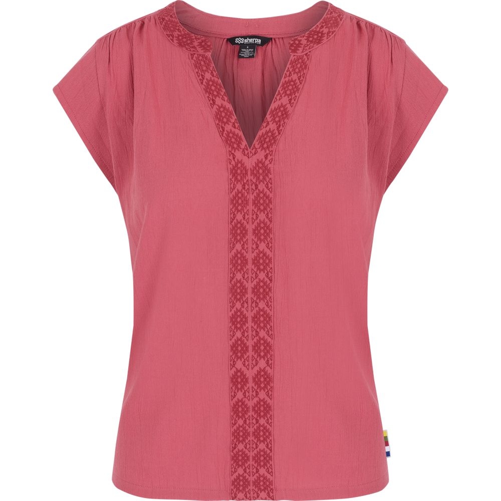 Sherpa Adventure Gear Hara Cap Sleeve Top Women's Light Mineral Red SW20019-449 shirts en tops online bestellen bij Kathmandu Outdoor & Travel