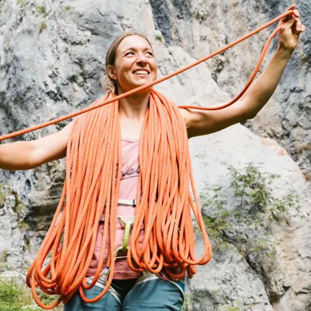 Edelrid Heron Eco Dry 9,8mm x 80M Fire 713350802140 klimtouw en bandsling online bestellen bij Kathmandu Outdoor & Travel