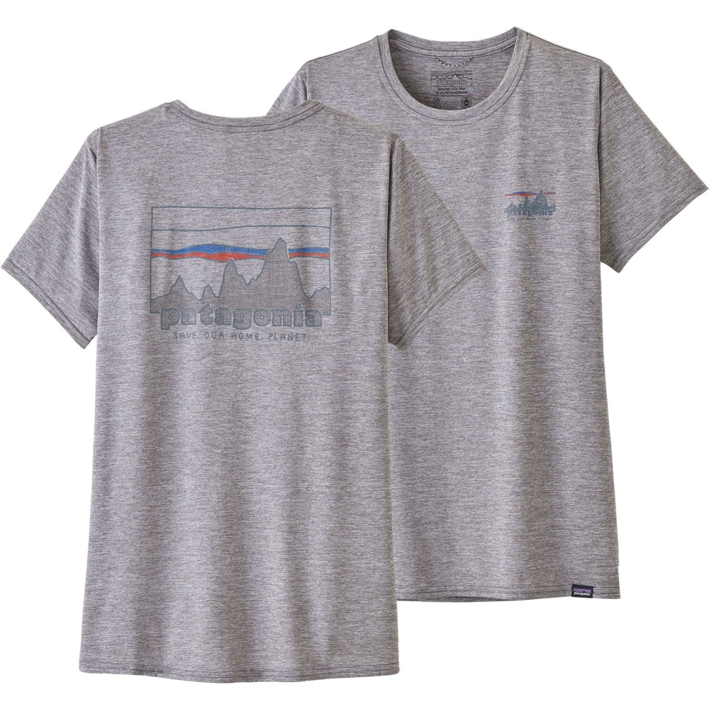 Patagonia Cap Cool Daily Graphic Shirt Women's '73 Skyline: Feather Grey 45250-SKFE shirts en tops online bestellen bij Kathmandu Outdoor & Travel
