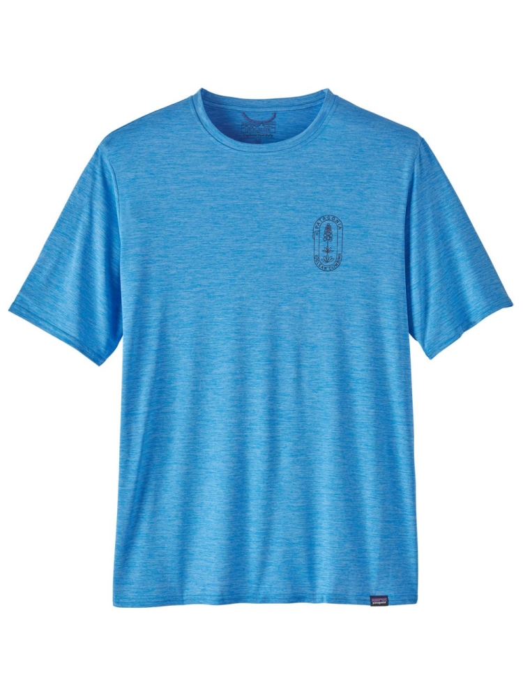 Patagonia Cap Cool Daily Graphic Shirt - Lands Clean Climb Bloom: Vessel Blue 45385-CLVX shirts en tops online bestellen bij Kathmandu Outdoor & Travel
