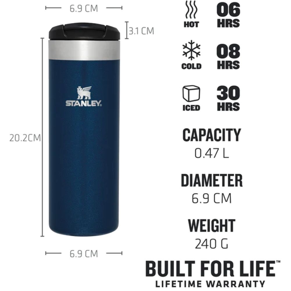 Stanley The AeroLight Transit Mug 0,47L Royal Blue Metallic 10-10787-149 drinkflessen en thermosflessen online bestellen bij Kathmandu Outdoor & Travel